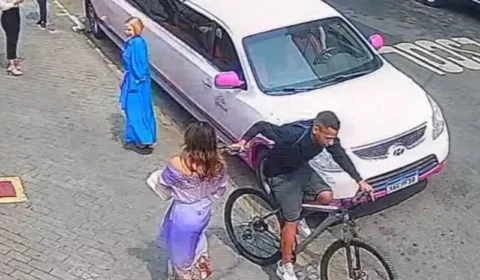 VEJA VÍDEO: ladrão em bicicleta rouba celular de cantora Sula Miranda