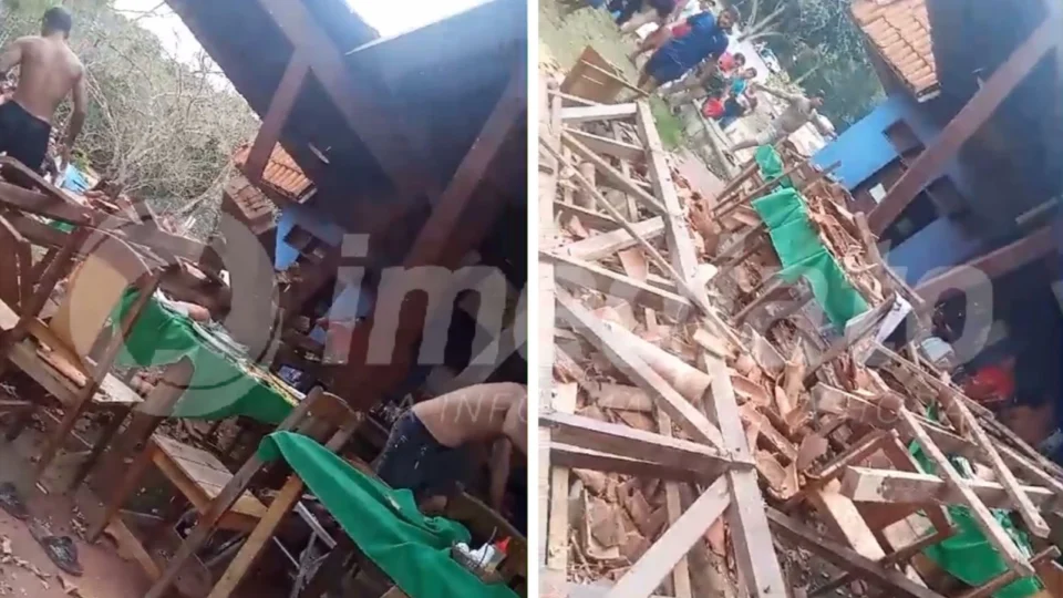 VEJA VÍDEO: teto de restaurante desaba e deixa pessoas feridas em Presidente Figueiredo no Amazonas