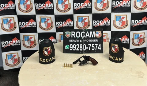 Rocam apreende arma de fogo jogada por assaltantes durante fuga em Manaus