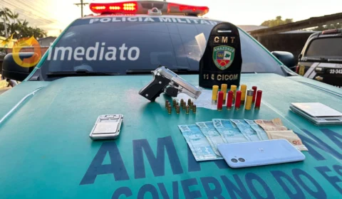 VÍDEO: homem é preso por ameaçar populares com arma de fogo no Amazonas