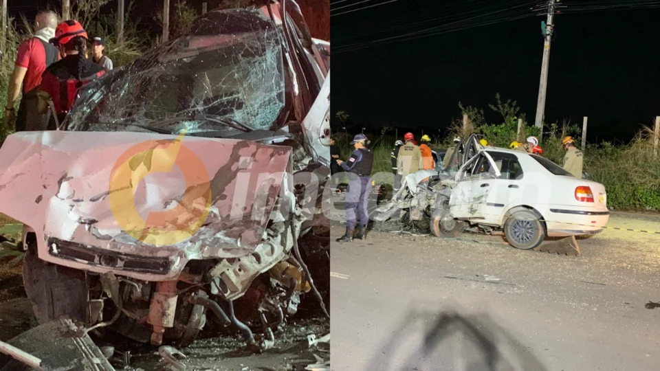 Vídeo: veja como ficaram os carros após acidente na AM-070; Motorista morreu no local