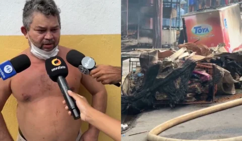 Vídeo: ‘perdi tudo’, lamenta proprietário de mercadinho destruído por incêndio no São José