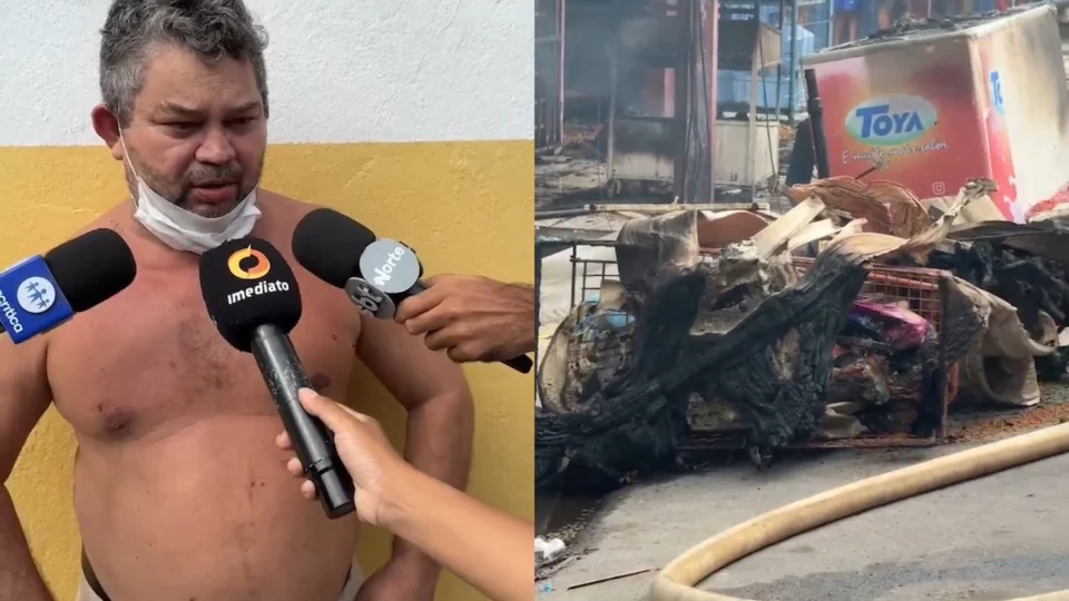 Vídeo: ‘perdi tudo’, lamenta proprietário de mercadinho destruído por incêndio no São José