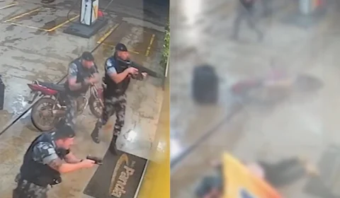 Vídeo: criminoso rende funcionários, confronta policiais e é morto em conveniência de posto