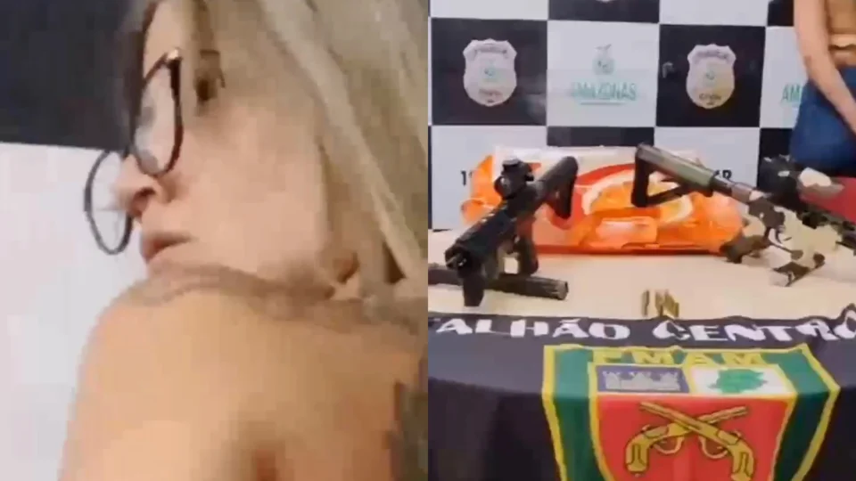 Vídeo: mulher é apreendida com submetralhadora e morde policiais durante prisão