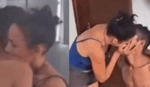 VEJA VÍDEO: casal se despede aos beijos durante prisão por roubo