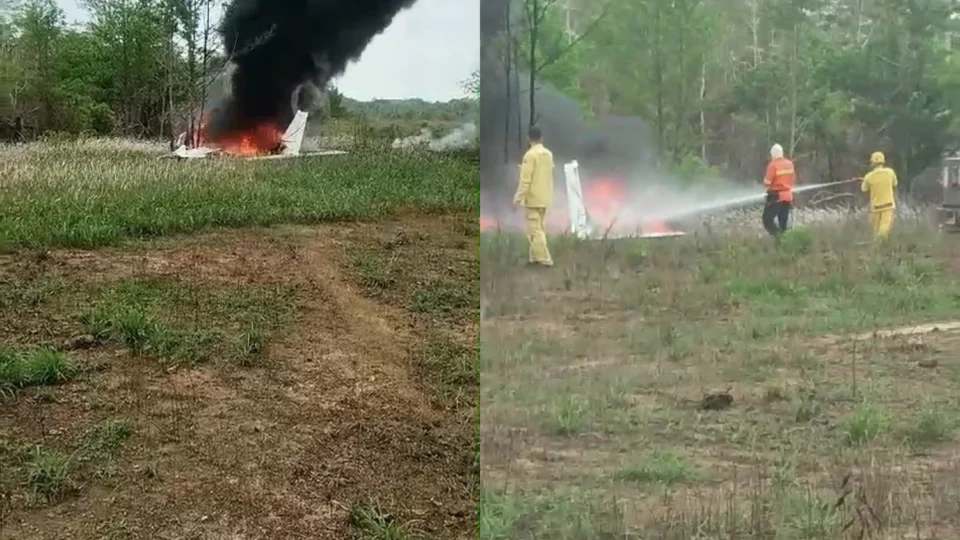 Vídeo: avião de pequeno é abatido pela FAB e pega fogo em Lábrea