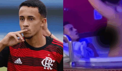 Jogador do Flamengo é flagrado com amante em banheira de motel