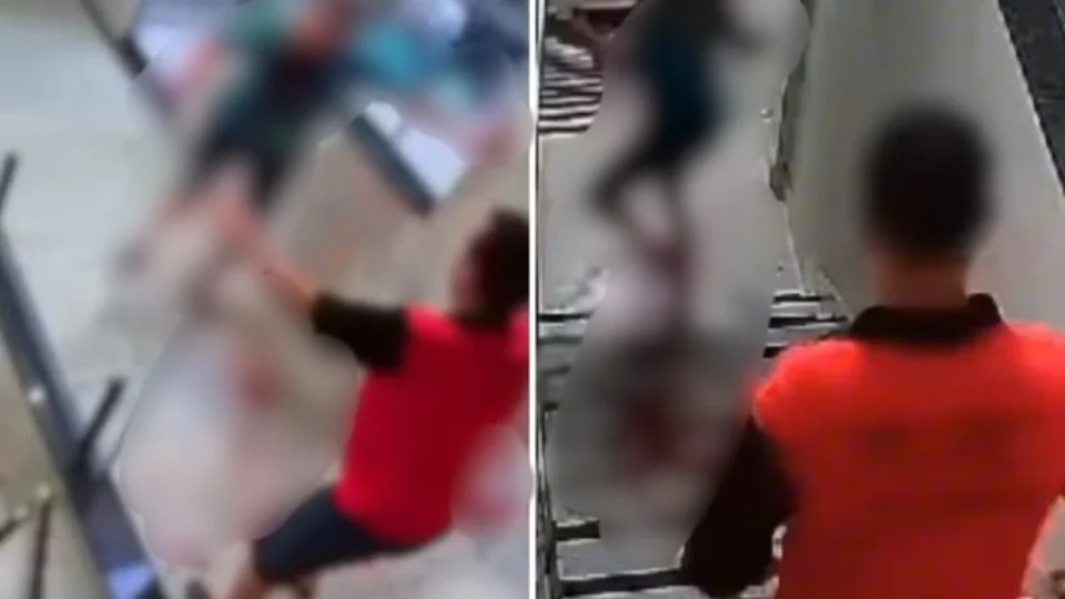 VEJA VÍDEO: mulher corre ensanguentada por prédio após ser esfaqueada pelo marido