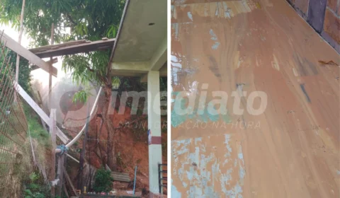 VÍDEOS: moradora denuncia vazamento de água e risco de desabamento no bairro Redenção