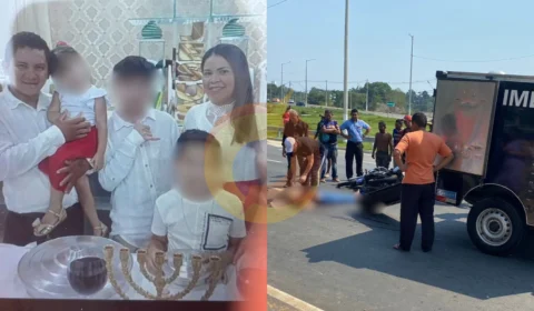 Vídeo: mãe de três crianças morre ao cair de moto e ser atropelada por micro-ônibus no Rapidão