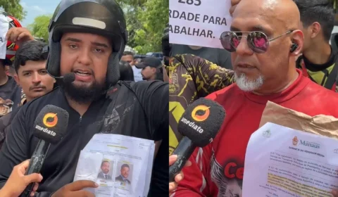 Motociclistas de aplicativos protestam contra PL que exclui milhares de trabalhadores em Manaus