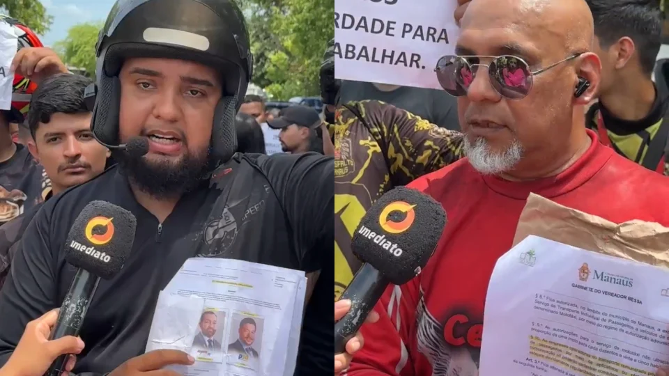 Motociclistas de aplicativos protestam contra PL que exclui milhares de trabalhadores em Manaus
