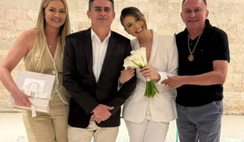 Fotos: David Almeida oficializa união com Izabelle Fontenele