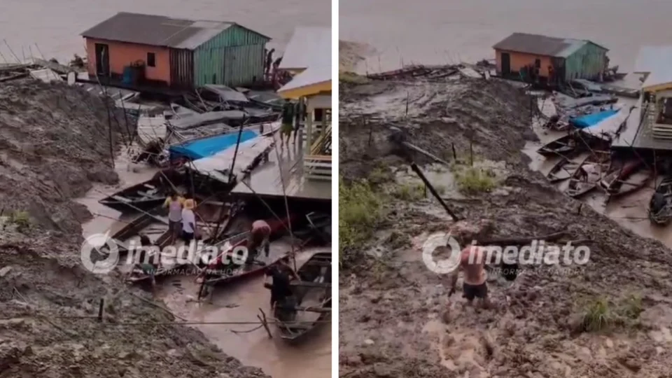 VÍDEO: chuva intensa vira flutuantes e naufraga canoas em Anamã; cidade está sob Alerta Amarelo