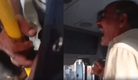 VEJA VÍDEO: idoso é preso suspeito de esfregar órgão genital em passageira de ônibus