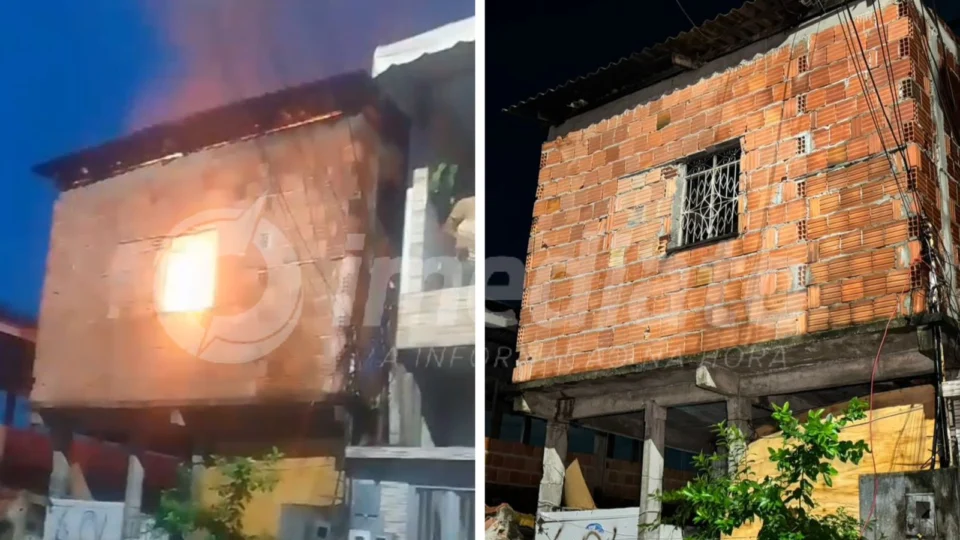 VÍDEOS: incêndio de grandes proporções atinge residência no bairro Petrópolis