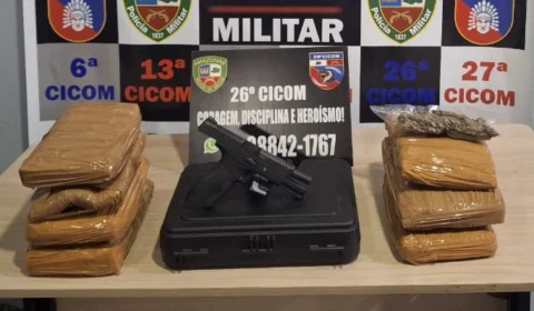 Polícia apreende sete tabletes de maconha e arma de fogo no bairro Tarumã