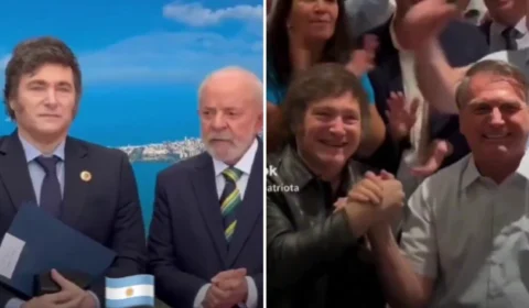 Milei posta vídeo criticando postura de Lula no G20 e finaliza mostrando encontro com Bolsonaro