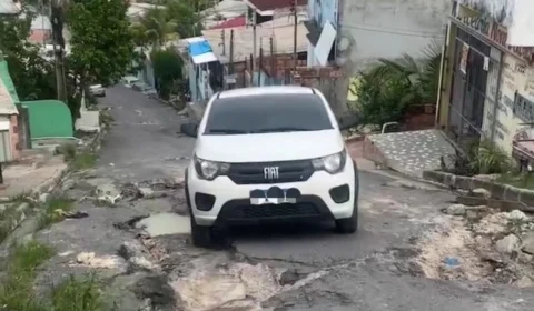 Situação crítica de tráfego é registrada no bairro Gilberto Mestrinho