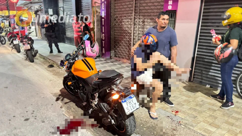 Acidente de trânsito deixa motociclista com fratura exposta na avenida Grande Circular
