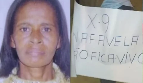 VEJA VÍDEO: criminosos filmam execução de mulher e deixam cartaz escrito ‘X9 na favela não fica vivo’