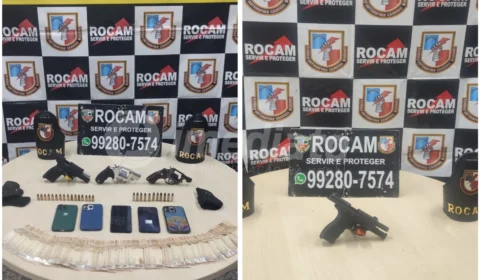 Rocam apreende quatro armas de fogo no bairro Alvorada, em Manaus