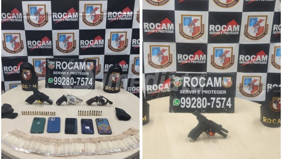 Rocam apreende quatro armas de fogo no bairro Alvorada, em Manaus
