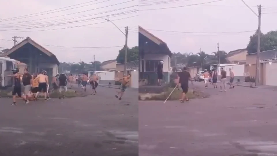 Vídeo: Corinthianos e vascaínos saem na porrada após resultado de jogo em Manaus