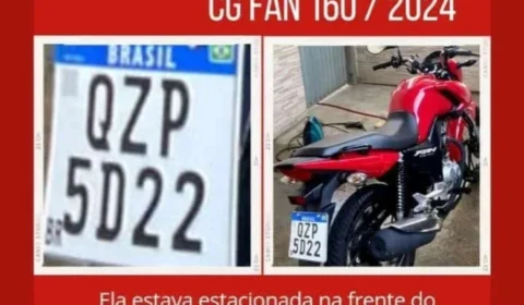 Moto é roubada em frente a supermercado Planalto; Vítimas oferecem recompensa por informações