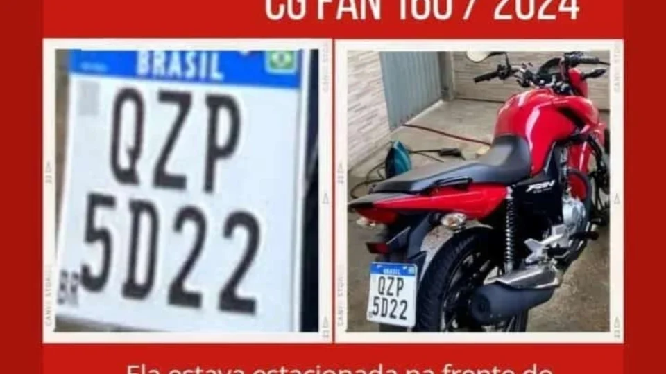 Moto é roubada em frente a supermercado Planalto; Vítimas oferecem recompensa por informações