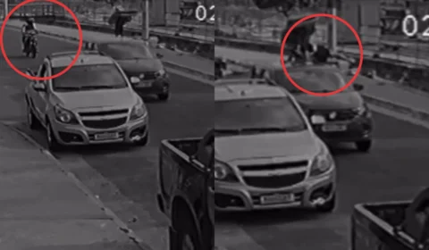 Vídeo: mulher vai parar em cima de carro durante acidente no Alvorada