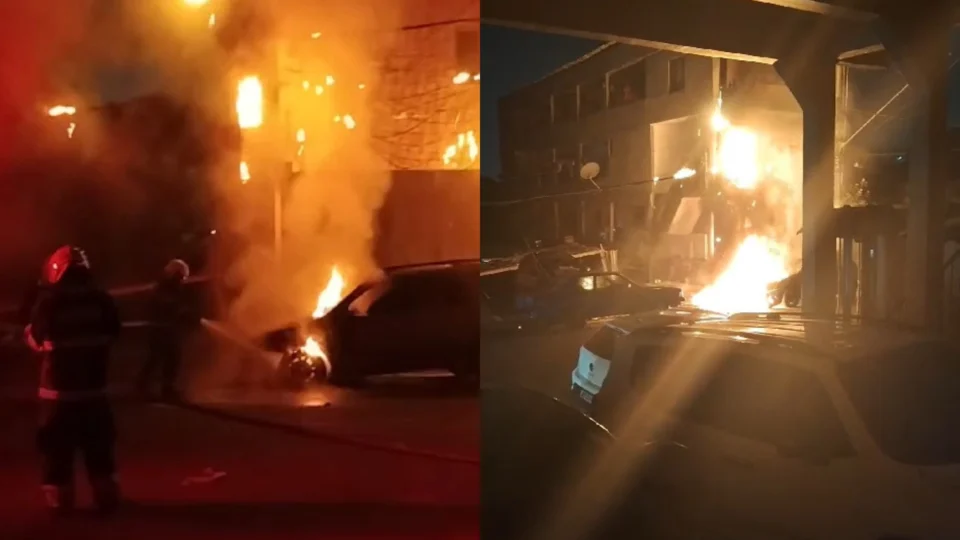 Vídeo: explosão em transformador causa incêndio e destrói carros no Praça 14