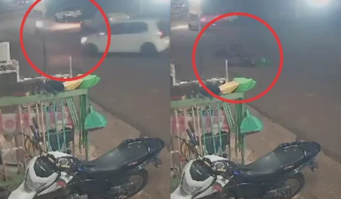 Acidente fatal: câmeras de segurança registram colisão com motociclista em Presidente Figueiredo