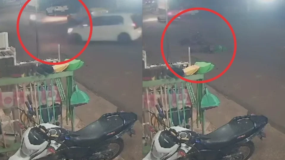 Acidente fatal: câmeras de segurança registram colisão com motociclista em Presidente Figueiredo
