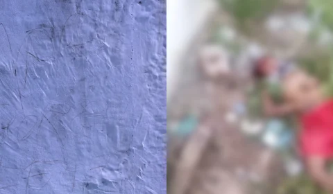 Vídeo: ‘Morreu porque era safado’, diz recado pichado em muro ao lado de homem morto a pedradas no Jorge Teixeira