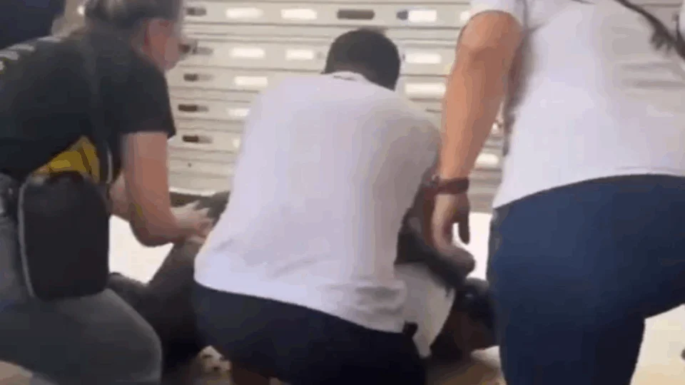 VEJA VÍDEO: candidato é ‘empurrado’ por baixo de portão segundos antes do fechamento