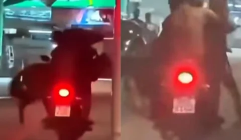 VEJA VÍDEO: homem é flagrado transportando cavalo em moto