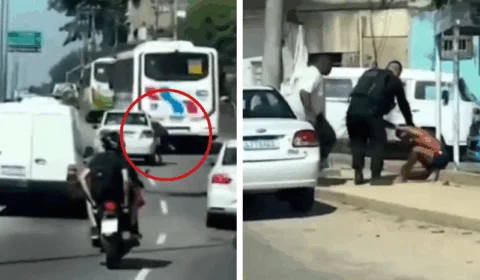 VEJA VÍDEO: ladrão é arrastado por carro ao tentar roubar celular de dentro do veículo