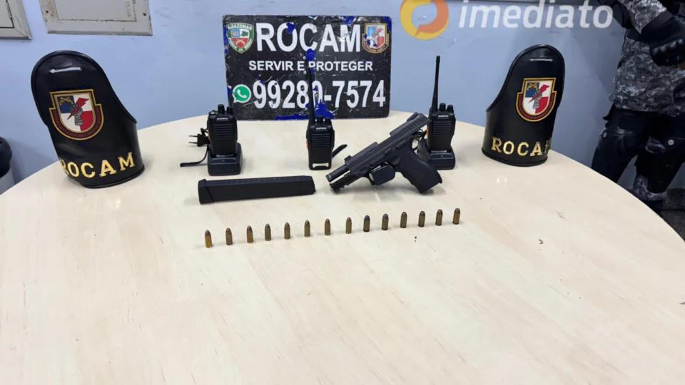 Rocam apreende arma usada em assalto a joalheria no Centro de Manaus; criminosos seguem foragidos