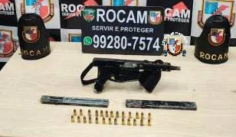 ROCAM Prende Jovem com Submetralhadora Artesanal e Munições no Bairro Aleixo