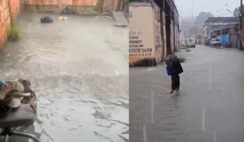 Chuva forte causa alagações em vários bairros de Manaus