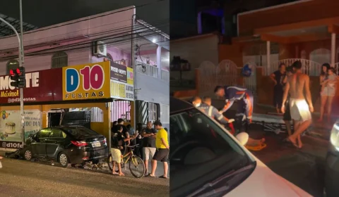 Dois acidentes são registrados na mesma rua em menos de 100 metros, na zona sul de Manaus