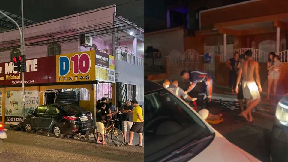 Dois acidentes são registrados na mesma rua em menos de 100 metros, na zona sul de Manaus