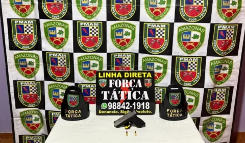 Polícia Militar apreende arma de fogo e munições após denúncia em Japurá