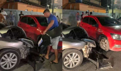 Carros se envolvem em colisão no Nova Cidade em Manaus
