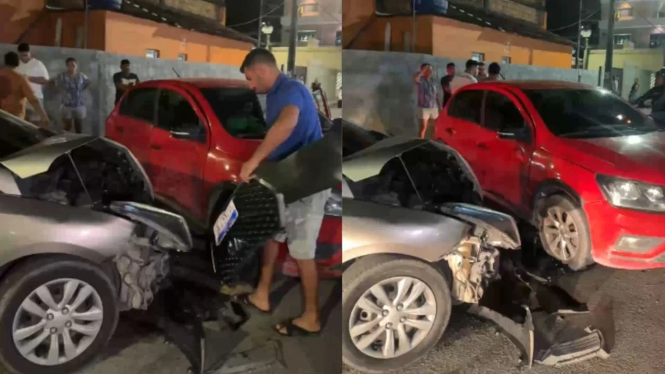 Carros se envolvem em colisão no Nova Cidade em Manaus