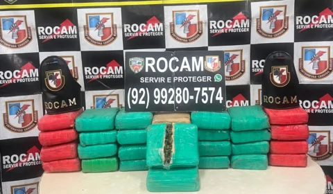 PMAM apreende 30 tabletes de droga abandonados em terreno na zona leste de Manaus