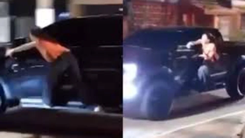 VEJA VÍDEO: mulher fica pendurada em carro após descobrir suposta traição do marido