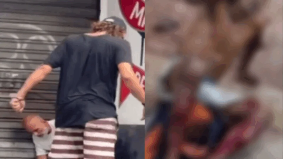 VEJA VÍDEO: homem é castigado pelo ‘tribunal do crime’ após agredir idoso na rua